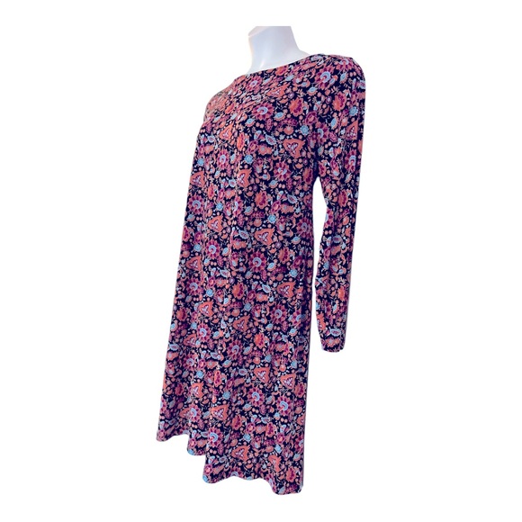 ❣️Renee C Thin Knit Stretch Jersey Shift Black Floral Career Office Casual Dress - Picture 6 of 13